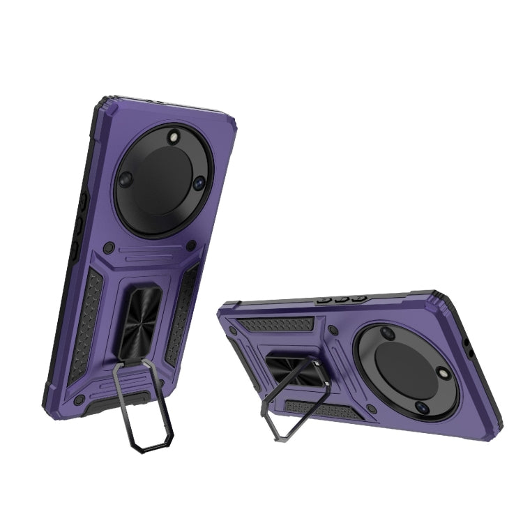 For Honor X40 5G Camshield Robot TPU Hybrid PC Phone Case(Purple)