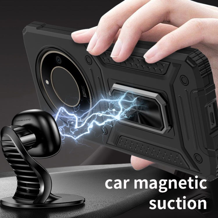 For Honor X50 5G Camshield Robot TPU Hybrid PC Phone Case(Red)