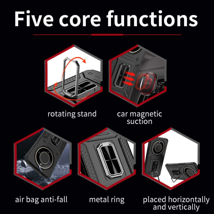 For Honor X50 5G Camshield Robot TPU Hybrid PC Phone Case(Blue)