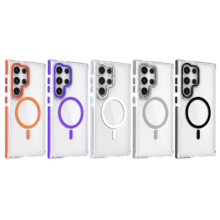 For Samsung Galaxy S24 5G Dual-Color Clear Acrylic Hybrid TPU MagSafe Phone Case(Black)