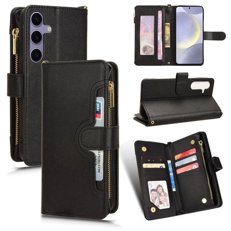 For Samsung Galaxy S24 5G Litchi Texture Zipper Leather Phone Case(Black)