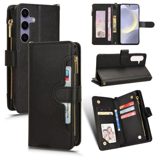 For Samsung Galaxy S24 5G Litchi Texture Zipper Leather Phone Case(Black)
