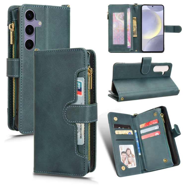 For Samsung Galaxy S24 5G Litchi Texture Zipper Leather Phone Case(Green)
