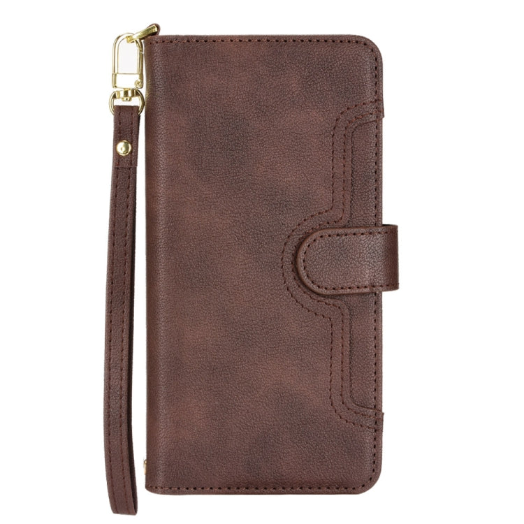 For Samsung Galaxy S24 5G Litchi Texture Zipper Leather Phone Case(Brown)