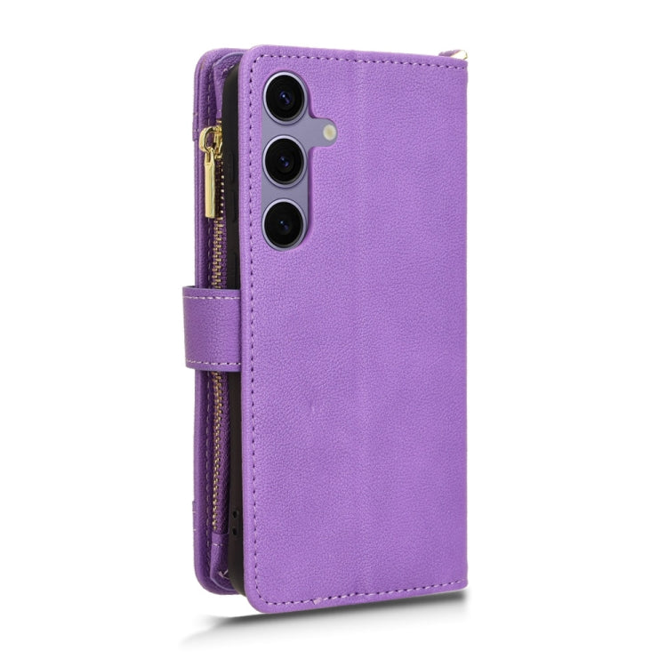 For Samsung Galaxy S24 5G Litchi Texture Zipper Leather Phone Case(Purple)