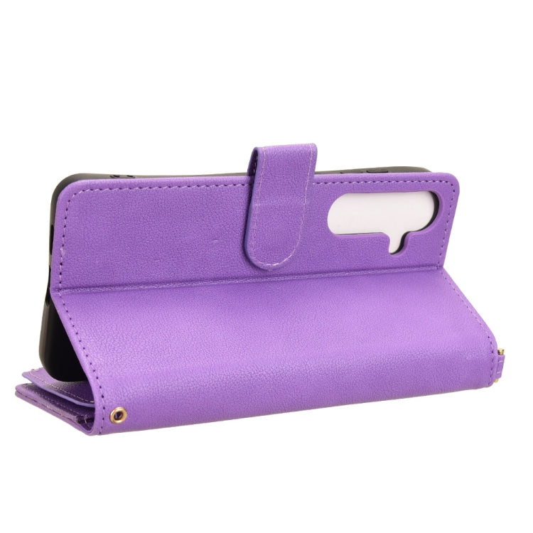 For Samsung Galaxy S24 5G Litchi Texture Zipper Leather Phone Case(Purple)