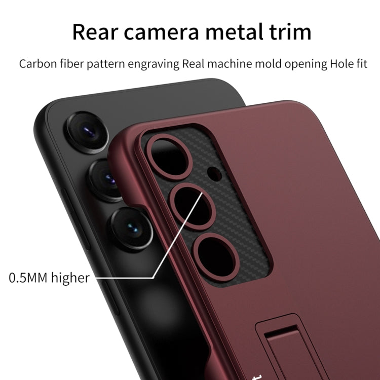 For Samsung Galaxy S24 5G GKK Ultra-thin Shockproof Phone Case with Holder(Red)