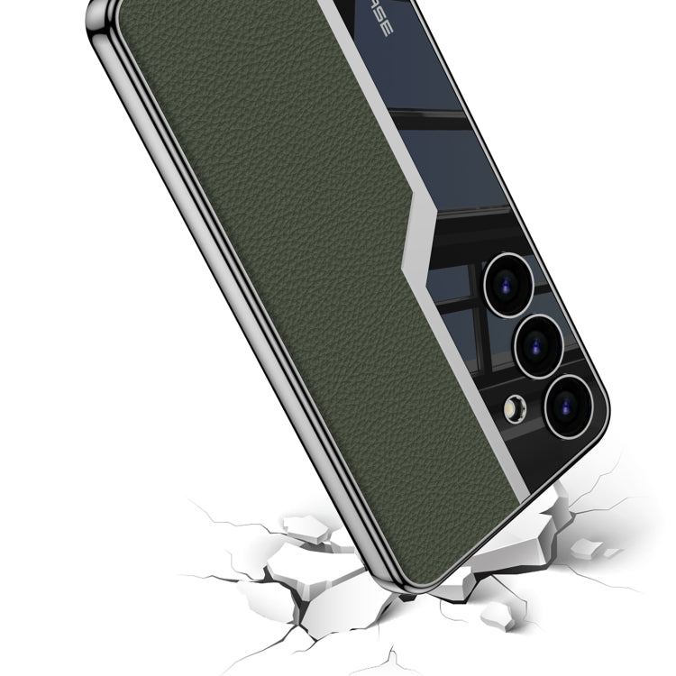 For Samsung Galaxy S24 5G GKK Plating TPU + Leather Supercar Full Coverage Phone Case(Carbon Fiber)