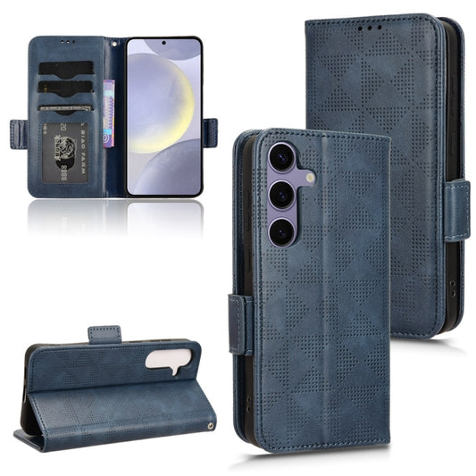 For Samsung Galaxy S24 5G Symmetrical Triangle Leather Phone Case(Blue)