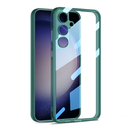 For Samsung Galaxy S24 5G GKK Space Frame Transparent PC + TPU Phone Case(Transparent Green)