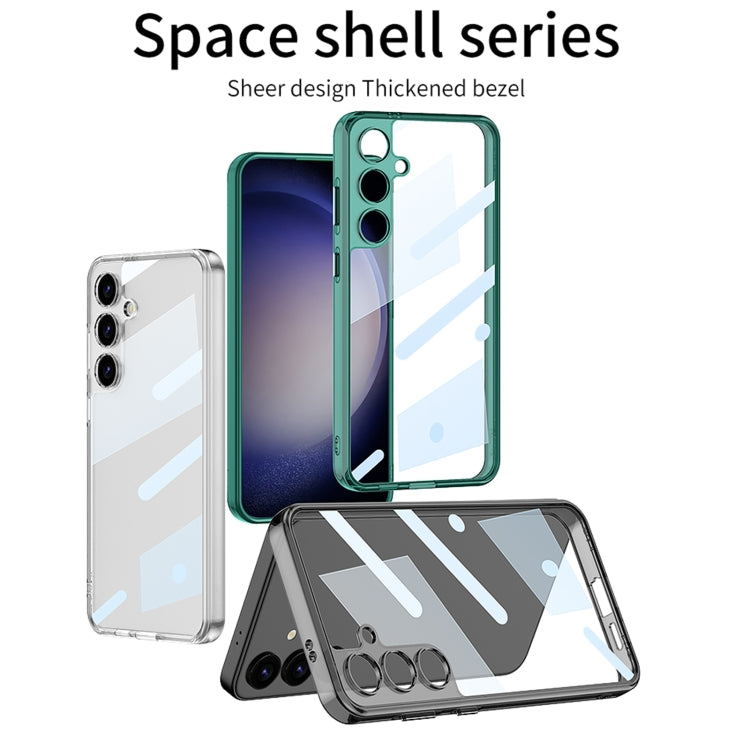 For Samsung Galaxy S24 5G GKK Space Frame Transparent PC + TPU Phone Case(Transparent Green)