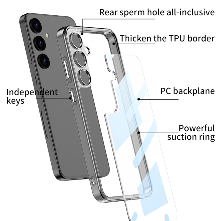 For Samsung Galaxy S24 5G GKK Space Frame Transparent PC + TPU Phone Case(Transparent Green)