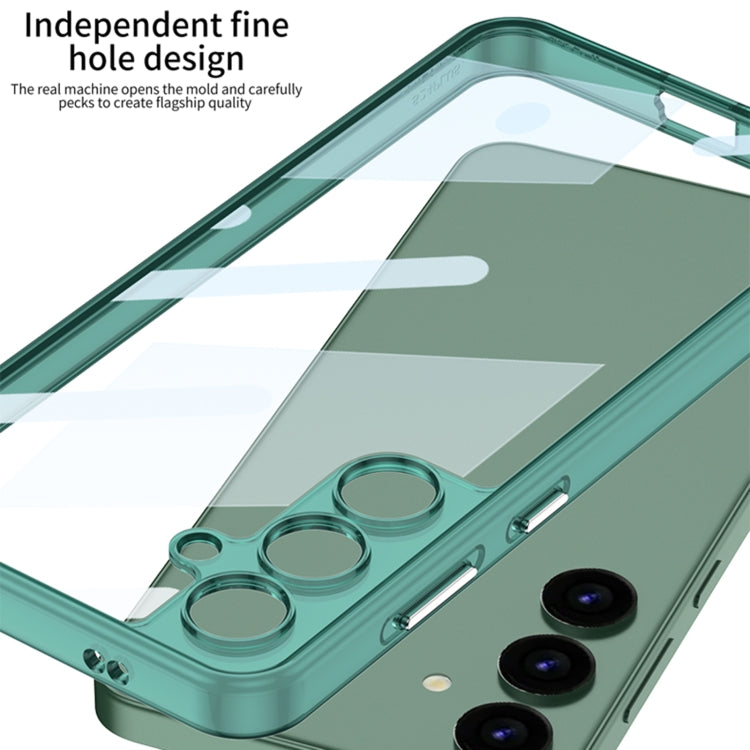 For Samsung Galaxy S24 5G GKK Space Frame Transparent PC + TPU Phone Case(Transparent Green)