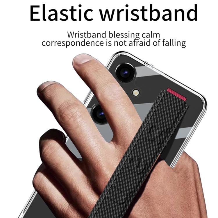 For Samsung Galaxy S24 5G GKK Space Frame Transparent PC + TPU Phone Case with Wrist Strap(Green)