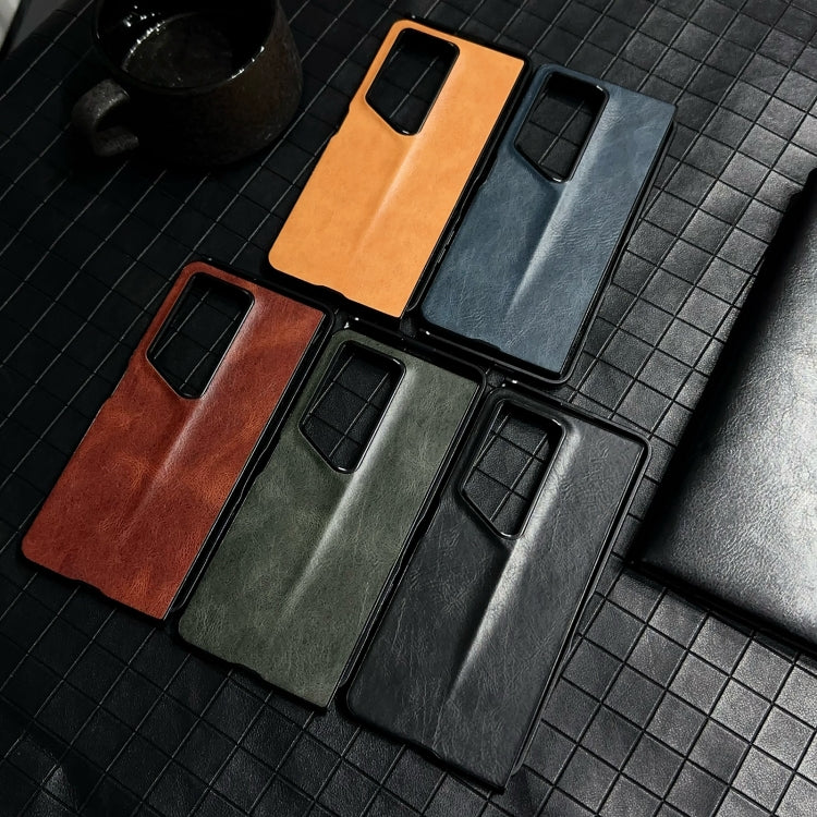 For Honor Magic V2 RSR Porsche Design Crazy Horse Pattern Folding Leather Phone Case(Blue)