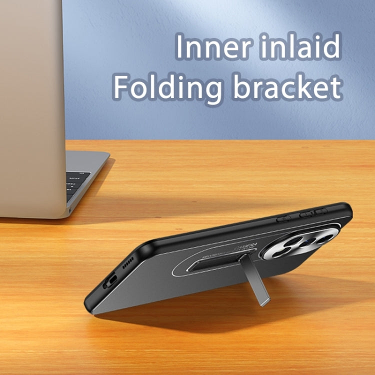 For Huawei nova 12 Ultra Frosted Metal Hybrid TPU Holder Phone Case(Silver)