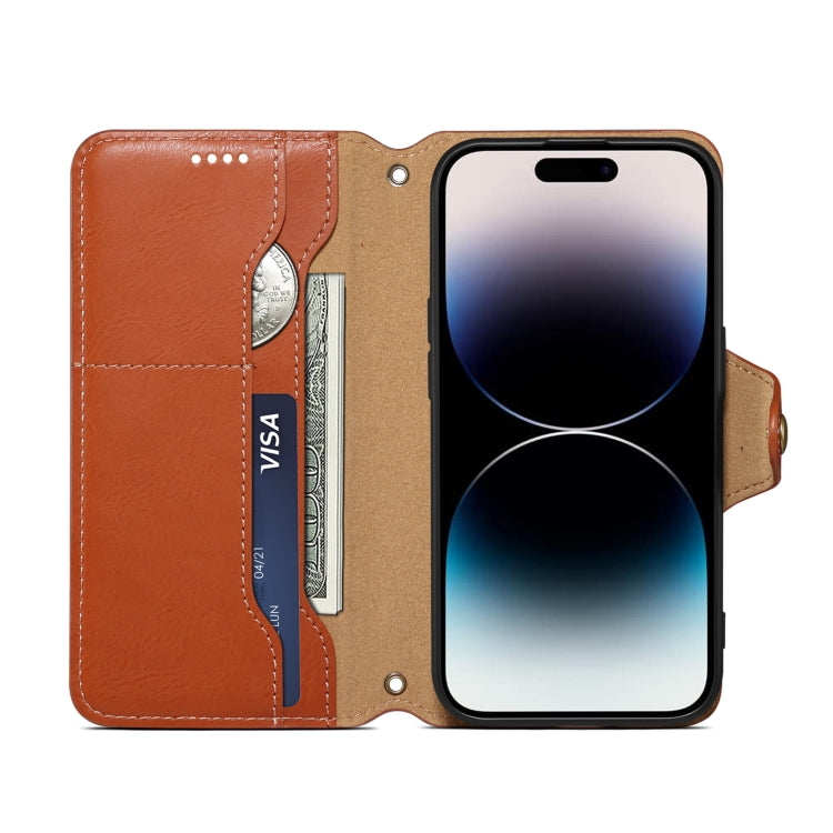 For Honor 100 Denior Cowhide Texture Wallet Style Leather Phone Case(Brown)