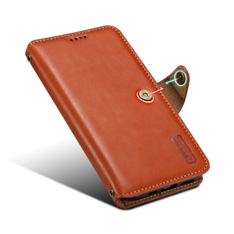 For Honor 100 Denior Cowhide Texture Wallet Style Leather Phone Case(Brown)