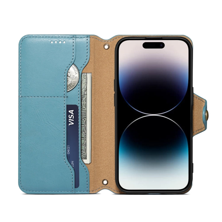 For Honor 100 Denior Cowhide Texture Wallet Style Leather Phone Case(Blue)