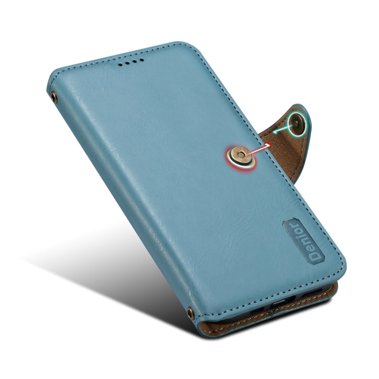 For Honor 100 Denior Cowhide Texture Wallet Style Leather Phone Case(Blue)