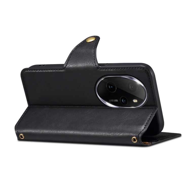 For Honor 100 Pro Denior Cowhide Texture Wallet Style Leather Phone Case(Black)