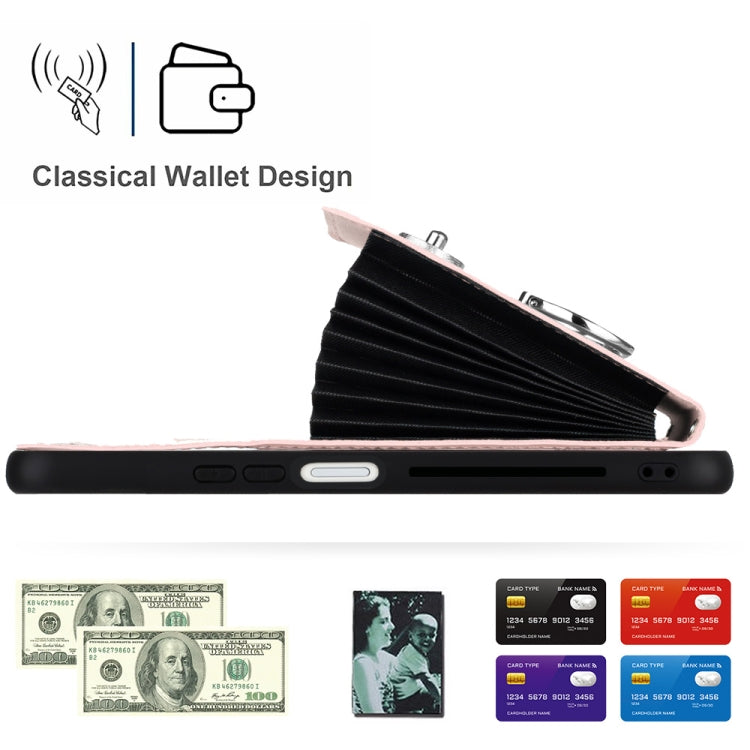 For Honor X6a Organ Card Bag Ring Holder Phone Case with Long Lanyard(Pink)