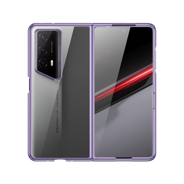 For Honor Magic V2 RSR Porsche Design Transparent Electroplating All-inclusive Folding Phone Case(Purple)