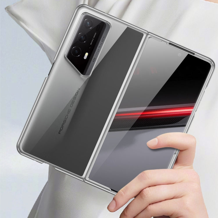 For Honor Magic V2 RSR Porsche Design Transparent Electroplating All-inclusive Folding Phone Case(Silver)