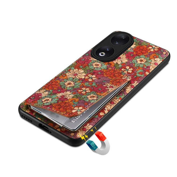 For Honor 90 Dual Card Slot Holder Phone Case(Summer Red)