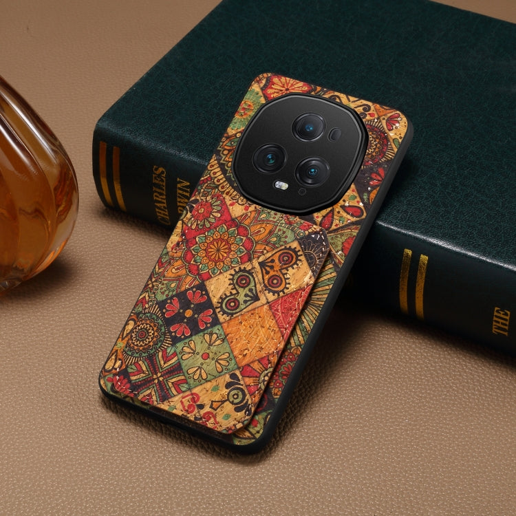 For Honor Magic5 Ultimate Dual Card Slot Holder Phone Case(Autumn Yellow)