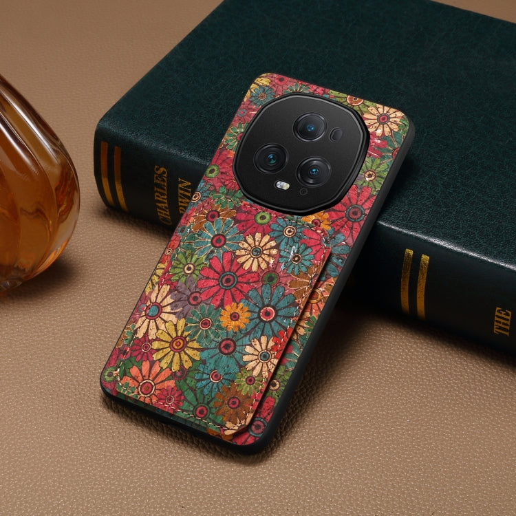 For Honor Magic5 Ultimate Dual Card Slot Holder Phone Case(Spring Green)