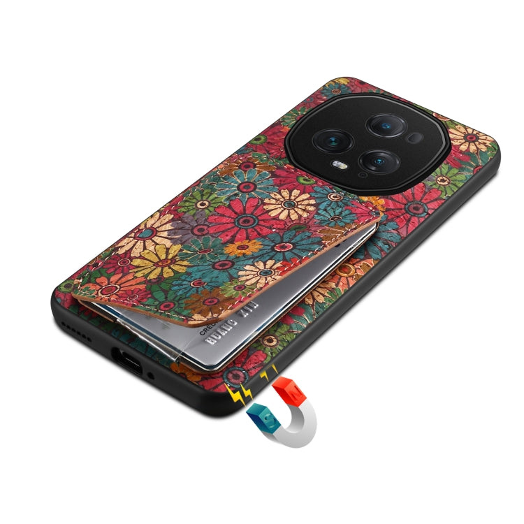 For Honor Magic5 Ultimate Dual Card Slot Holder Phone Case(Spring Green)