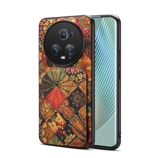 For Honor Magic5 Pro Dual Card Slot Holder Phone Case(Autumn Yellow)