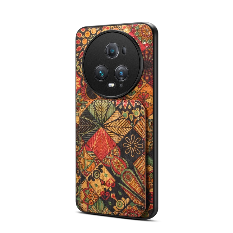 For Honor Magic5 Pro Dual Card Slot Holder Phone Case(Autumn Yellow)