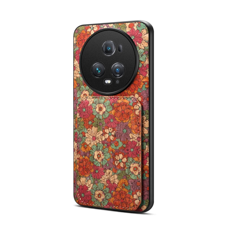 For Honor Magic5 Pro Dual Card Slot Holder Phone Case(Summer Red)