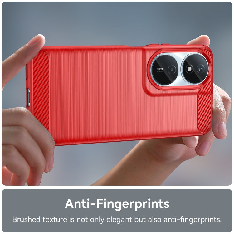 For Honor 90 Smart Carbon Fiber Brushed Texture TPU Phone Case(Red)