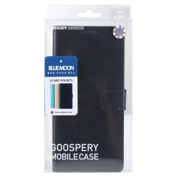 For Samsung Galaxy S24 5G GOOSPERY BLUE MOON Crazy Horse Texture Leather Phone Case(Black)