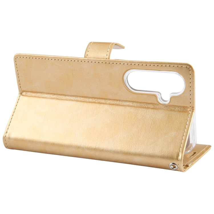 For Samsung Galaxy S24 5G GOOSPERY BLUE MOON Crazy Horse Texture Leather Phone Case(Gold)