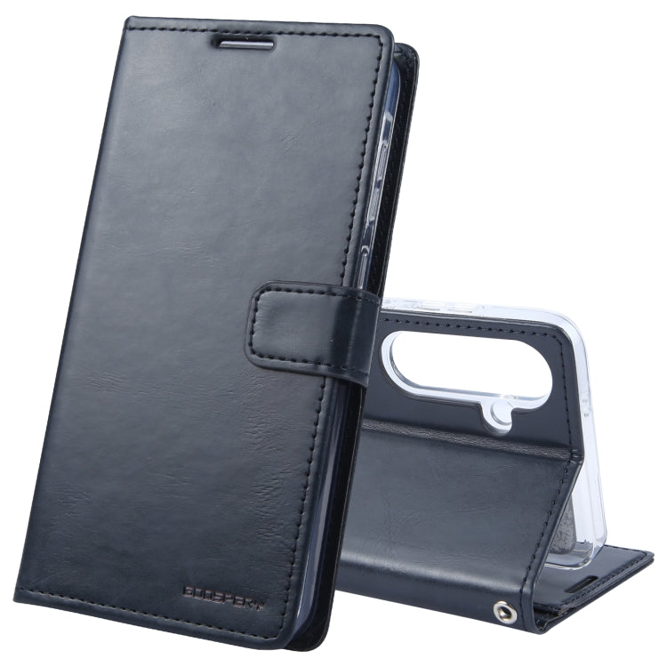 For Samsung Galaxy S24 5G GOOSPERY BLUE MOON Crazy Horse Texture Leather Phone Case(Dark Blue)