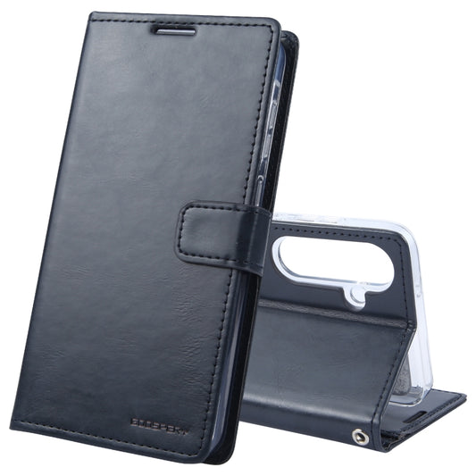 For Samsung Galaxy S24 5G GOOSPERY BLUE MOON Crazy Horse Texture Leather Phone Case(Dark Blue)