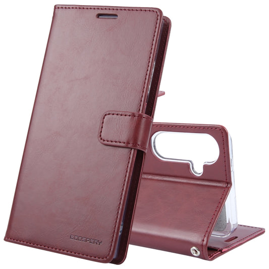 For Samsung Galaxy S24 5G GOOSPERY BLUE MOON Crazy Horse Texture Leather Phone Case(Wine Red)