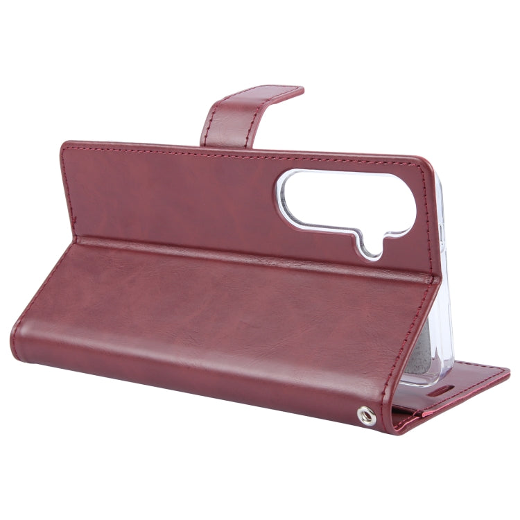 For Samsung Galaxy S24 5G GOOSPERY BLUE MOON Crazy Horse Texture Leather Phone Case(Wine Red)