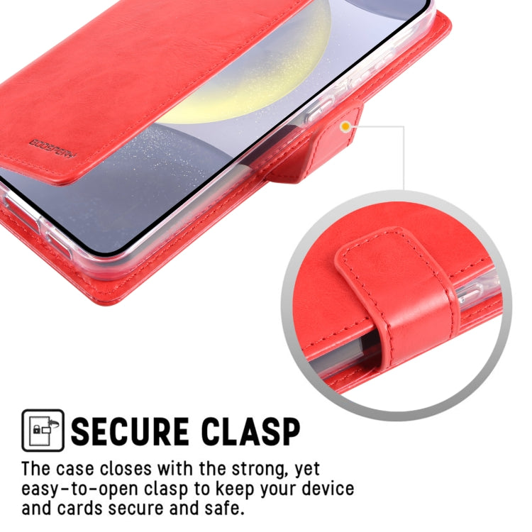 For Samsung Galaxy S24 5G GOOSPERY BLUE MOON Crazy Horse Texture Leather Phone Case(Wine Red)