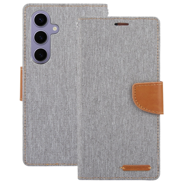 For Samsung Galaxy S24 5G GOOSPERY CANVAS DIARY Fabric Texture Flip Leather Phone Case(Grey)
