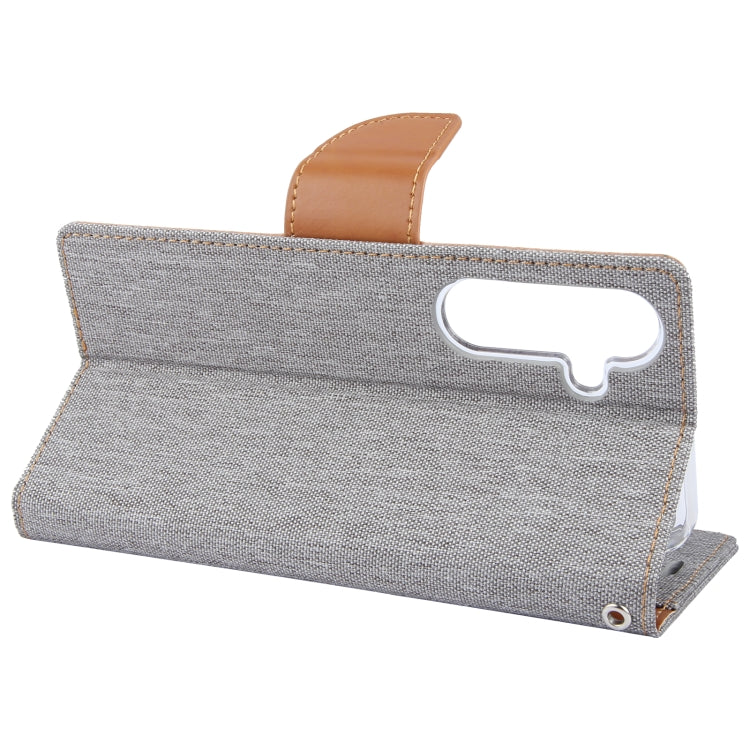 For Samsung Galaxy S24 5G GOOSPERY CANVAS DIARY Fabric Texture Flip Leather Phone Case(Grey)