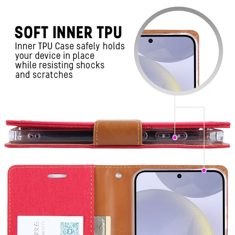 For Samsung Galaxy S24 5G GOOSPERY CANVAS DIARY Fabric Texture Flip Leather Phone Case(Grey)
