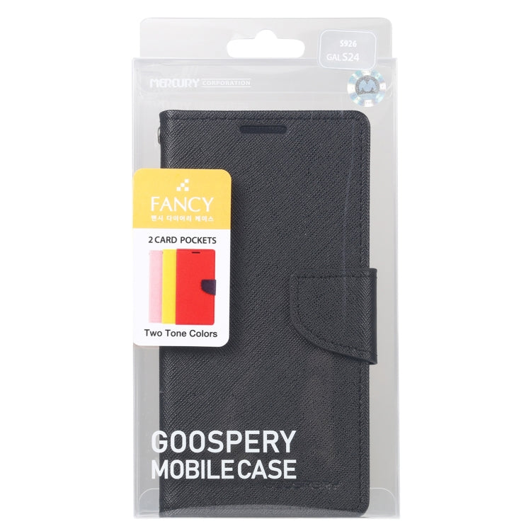 For Samsung Galaxy S24 5G GOOSPERY FANCY DIARY Cross Texture Leather Phone Case(Black)