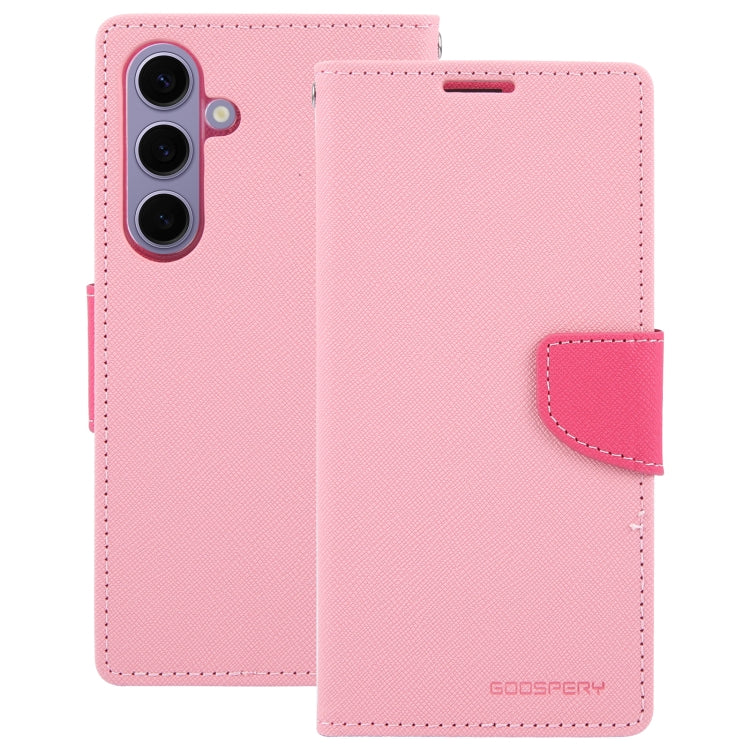 For Samsung Galaxy S24 5G GOOSPERY FANCY DIARY Cross Texture Leather Phone Case(Pink)