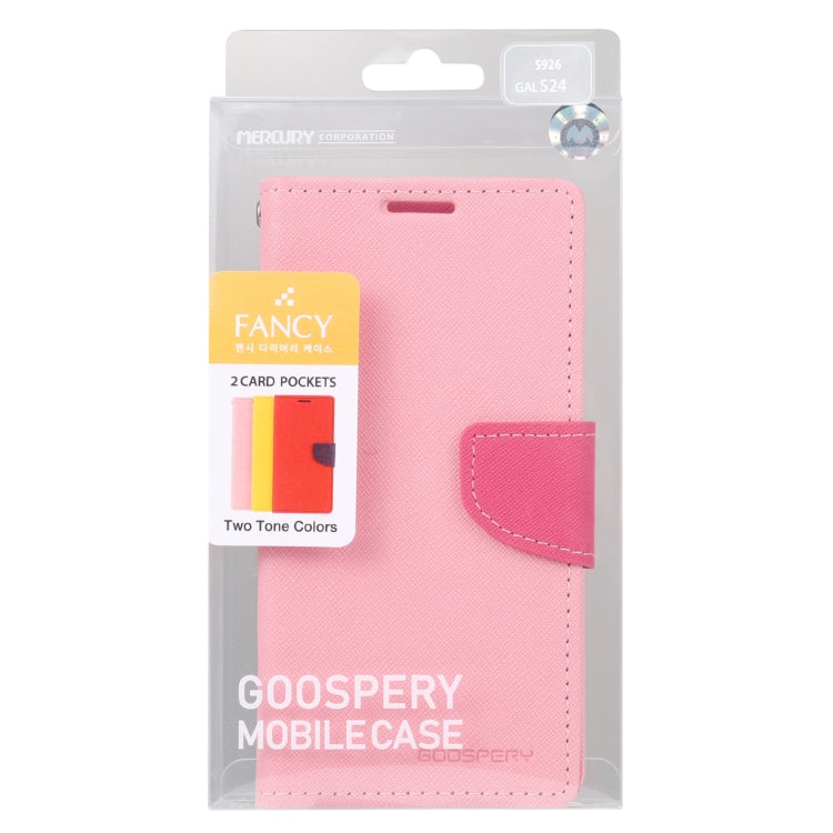 For Samsung Galaxy S24 5G GOOSPERY FANCY DIARY Cross Texture Leather Phone Case(Pink)