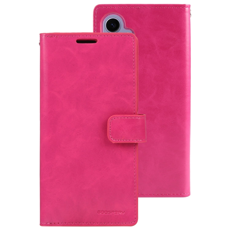 For Samsung Galaxy S24 5G GOOSPERY MANSOOR DIARY 9 Card Slots Leather Phone Case(Rose Red)